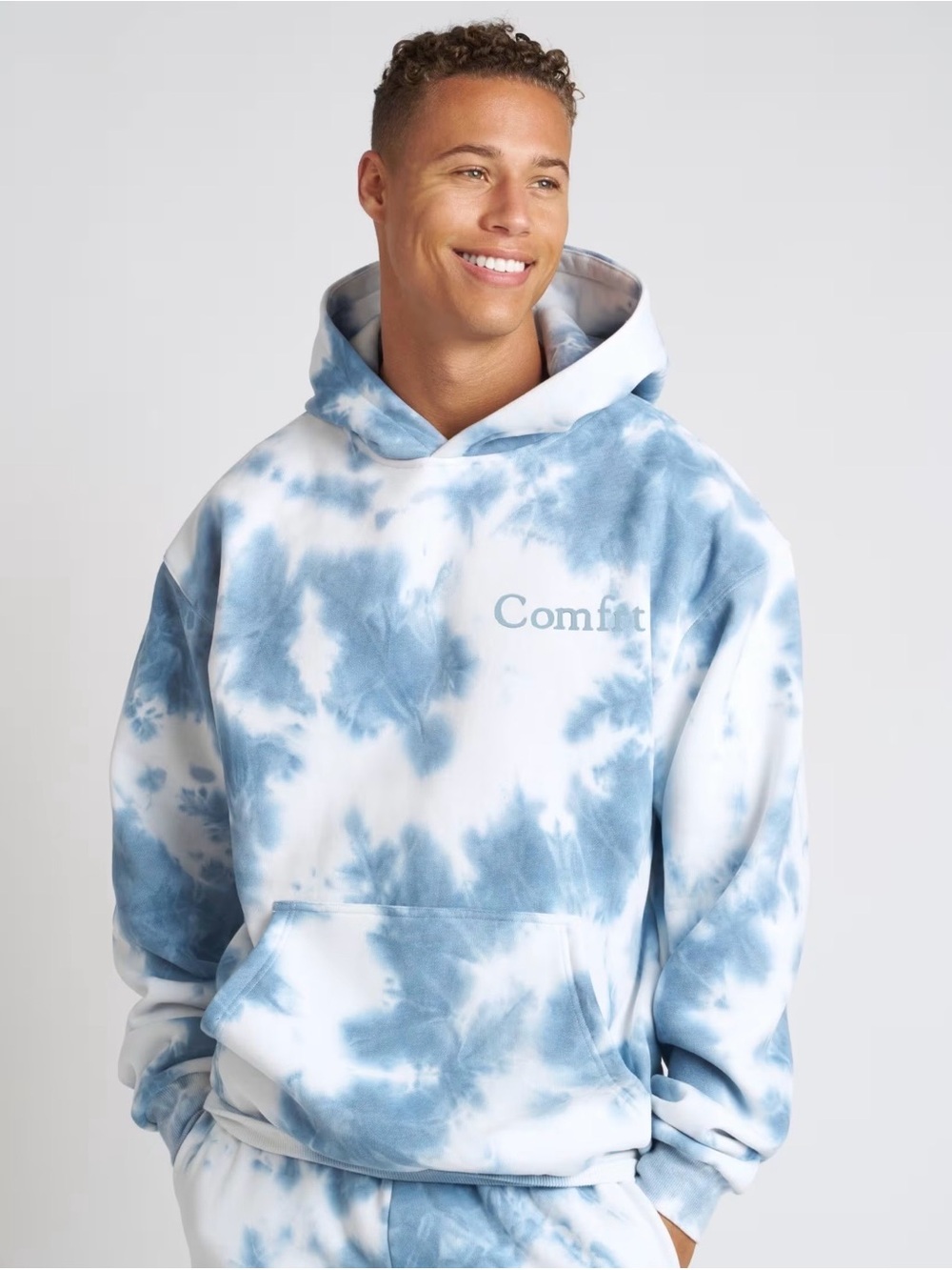 Comfrt Minimalist Hoodie -wave (blue tie dye) NWT